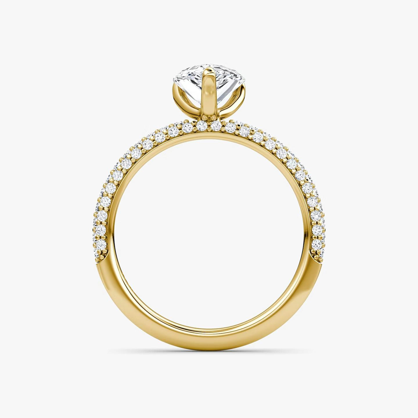 The Pavé Dome | Pear | 18k | 18k Yellow Gold | Diamond orientation: vertical | Carat weight: See full inventory