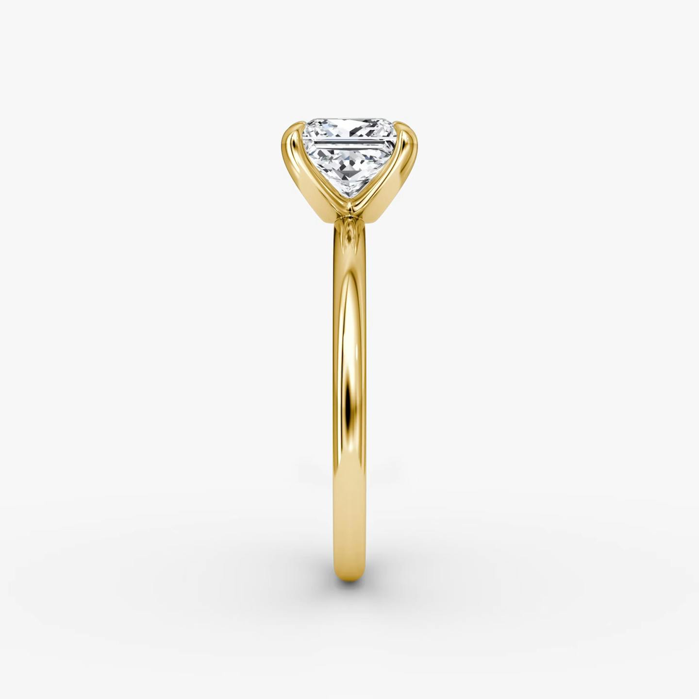 The Classic | Princess | 18k | 18k Yellow Gold | Band width: Standard | Band: Plain | Diamond orientation: vertical | Carat weight: See full inventory